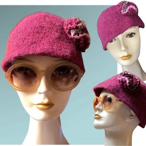 v i n t a g e :: Wool Felted Clouche Crochet Bucket Hat